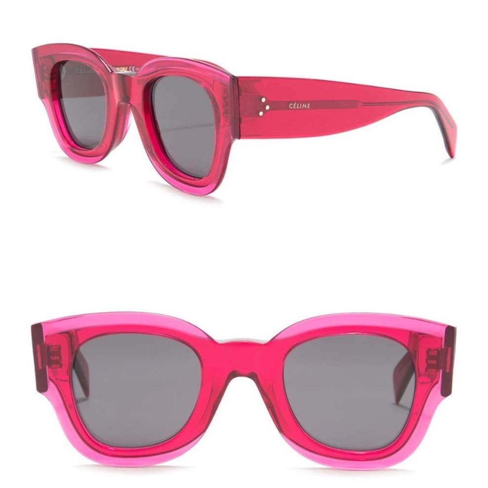 Celine 45mm Sun Square Fuchsia Sunglasses